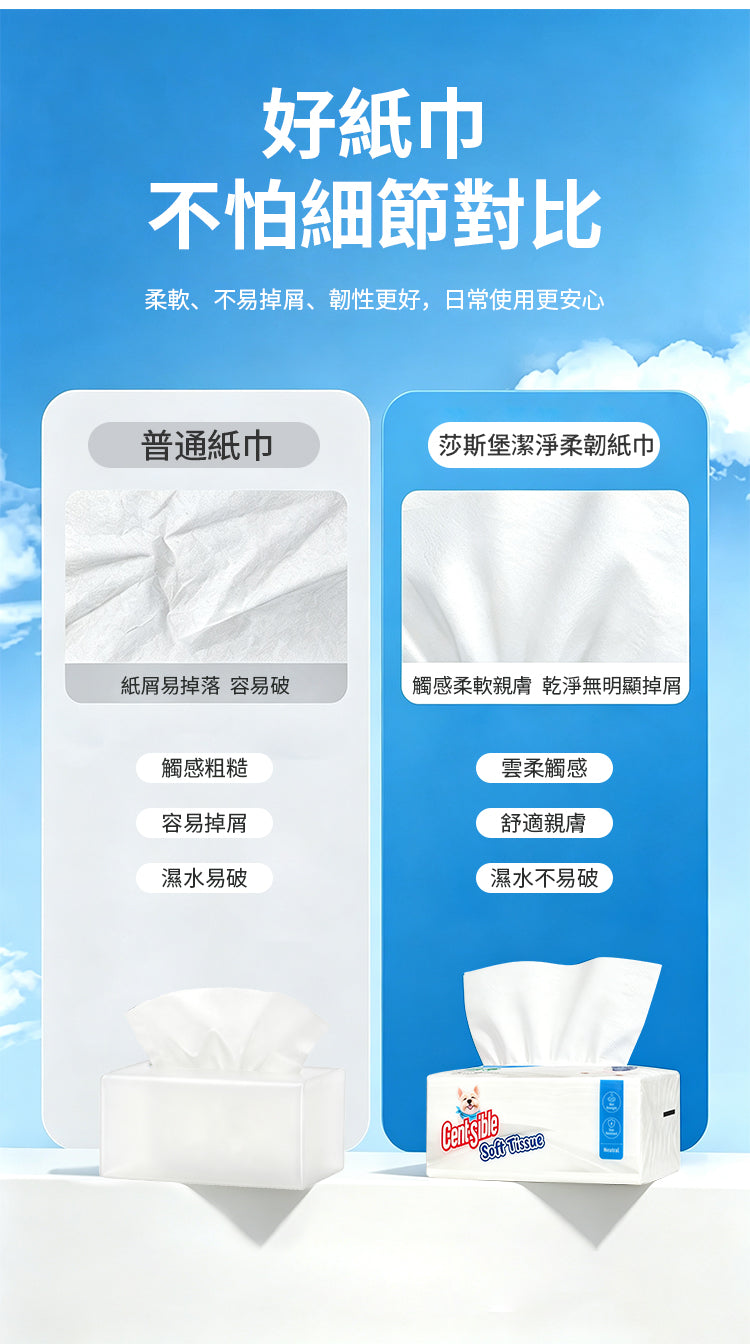 莎斯堡 四層天然無香柔韌面部衛生紙